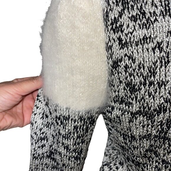 Vintage Womens Sweater Size Small Cream Angora Mixed Knit Puff Sleeve - Picture 4 of 9